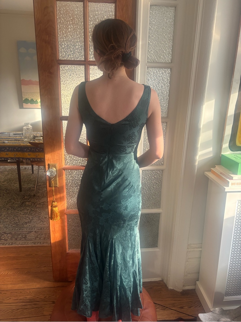 Saloni Green Silk Gown